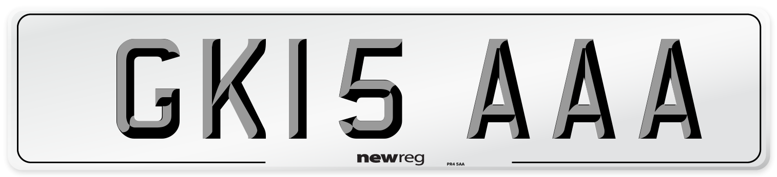 GK15 AAA Number Plate from New Reg
